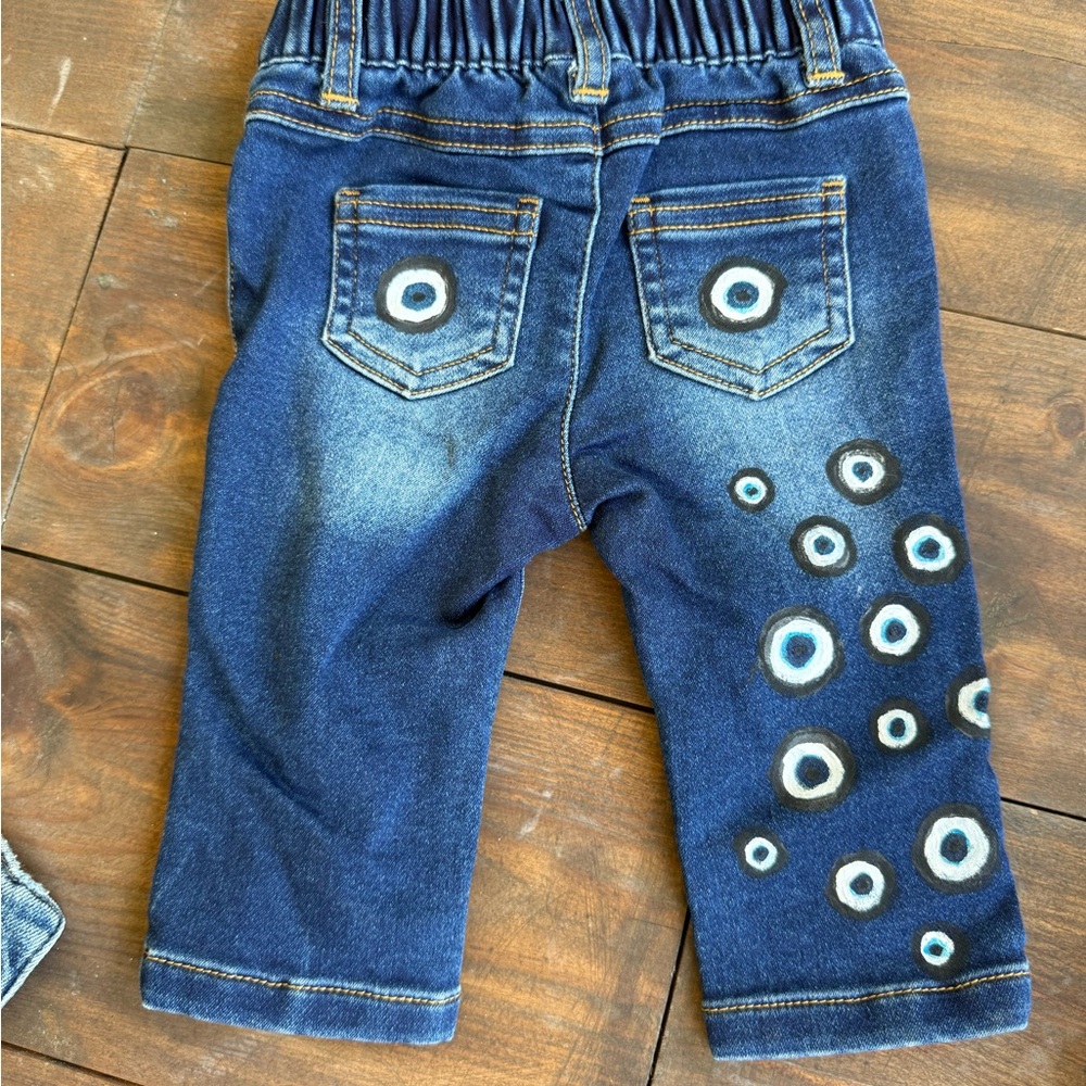 Stylish Blue Kids Denim Bottoms - 12 months